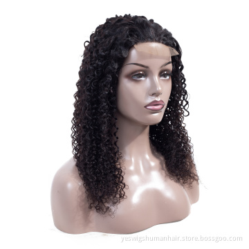 cheap wholesale lace front wig human hair kinky curly for women 4x4 swiss lace closure hair wig vendor in china express shipping